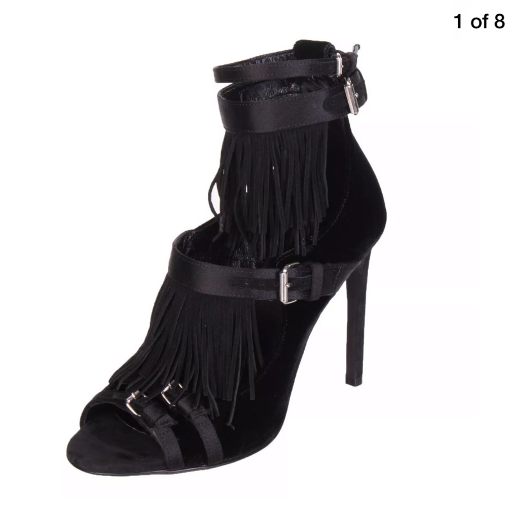 $895 GIAMBATTISTA VALLI Velvet Shoes Size 36 Heel